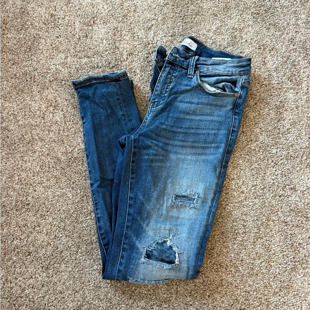 KanCan Women's Skinny Jeans - Distressed Blue